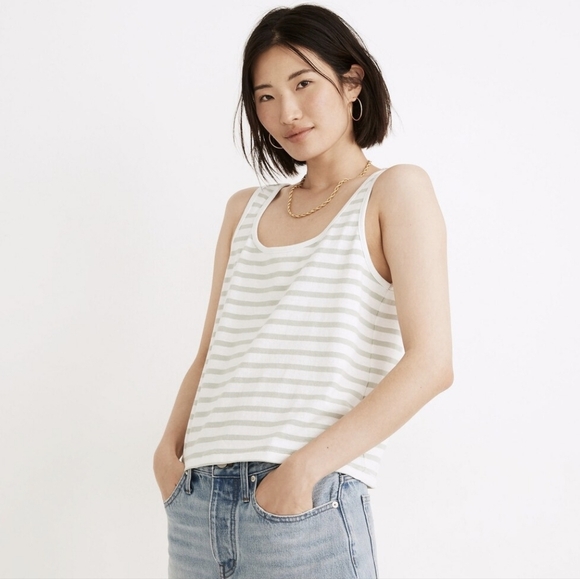 Madewell Summer Tank Top Boxy Crop Top Stripe Size XS - Picture 1 of 13